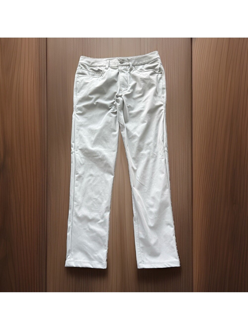 Lululemon ABC Pants Slim Fit 28x27 Light Gray 5-Pocket Warpstreme Holds Shape